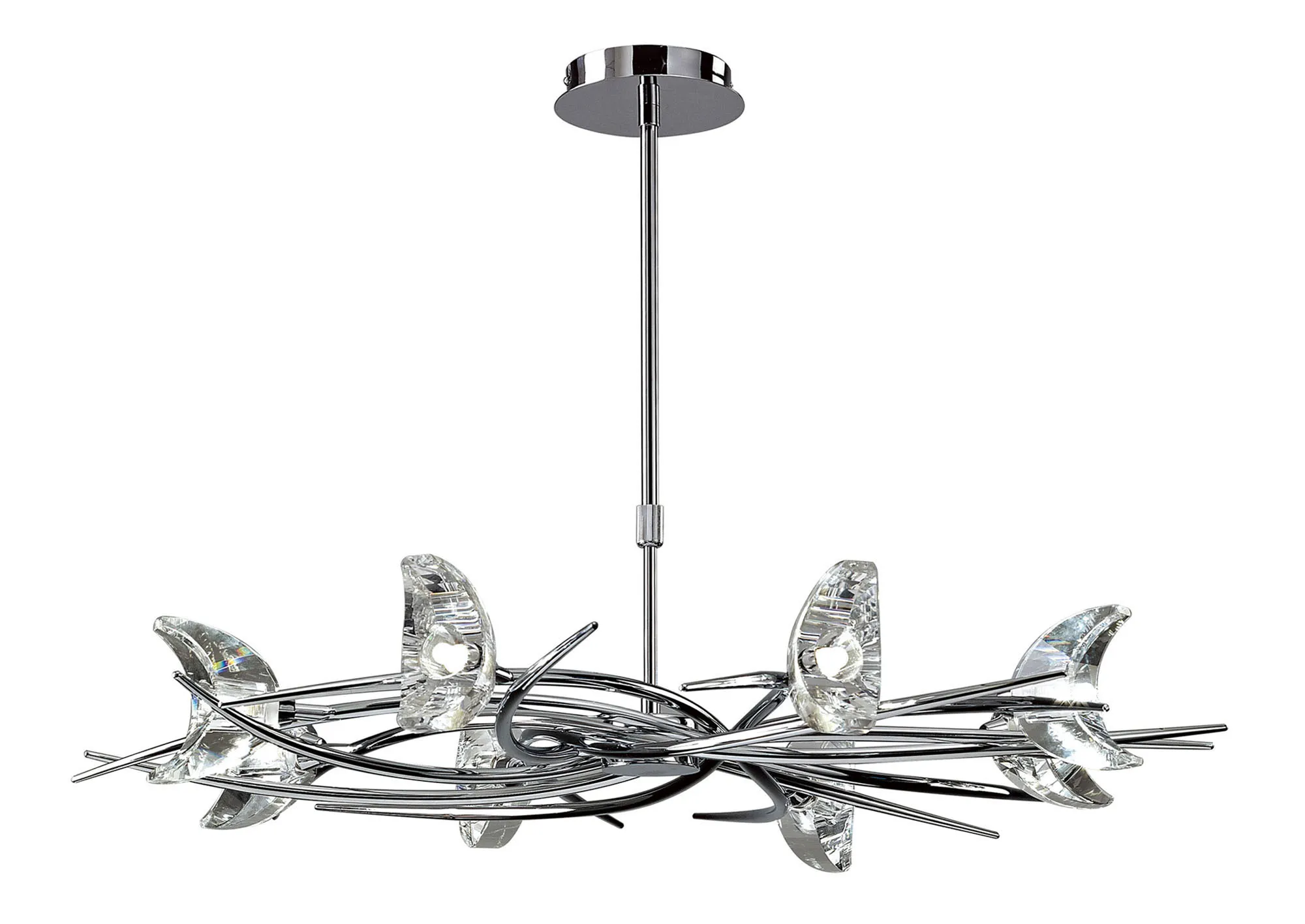 Eclipse Polished Chrome Ceiling Lights Mantra Multi Arm Fittings Eclipse Polished Chrome Ceiling Lights Mantra Multi Arm Fittings